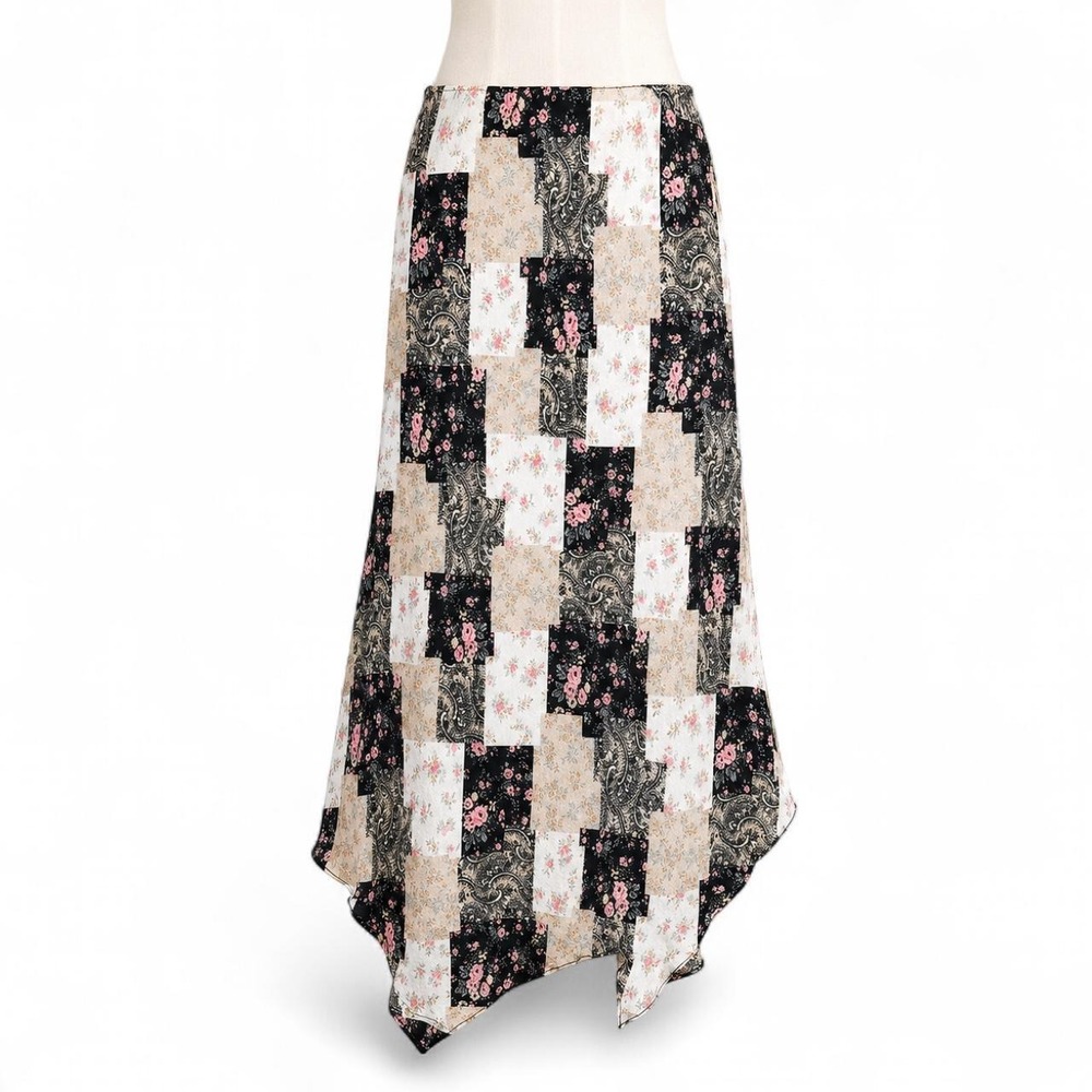 Y2K patchwork floral paisley handkerchief skirt